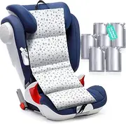 Briwooody Car Seat Cooling Pad for Babies Toddler and Kids, Washable Insulated Stroller Cooling Pad with 6 Removable Ice Pack for Child Seats and Strollers Summer Sun and Heat Cover Protector(Star)