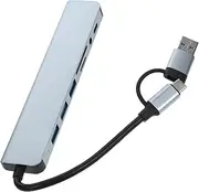 HOMSFOU Multi Port USB Hub Adapter Type Dock for Laptop Computer Easy Supports Multiple Device Connections for Daily Use Compatible with Type Devices