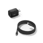 Fast-Charging USB-C Cable and GaN Charger Bundle, Black