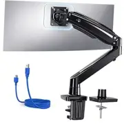 Single Monitor Arm Holds 26.48 lbs, Ultrawide Computer Monitor Stand for 40