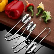 Fruit and Vegetable Corer Tool, Stainless Steel Fruite, Apple Core Remover with Ergonomic Handle, Red Bell Pepper Corer Tool for Vegetables Fruit Kitchen Gadge