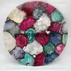 Mix Geode Agate Round Coffee Table Top, Agate Center Table Top, Decors 18"x18"