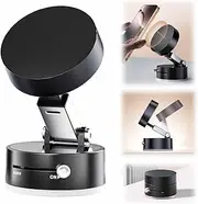 Mobile Phone Vacum Suction Cup Holder Foldable,Hands-Free Magnetic Multifunctional Stand,Portable Strong Suction Cup Phone Holder,Double-Sided Swivel Stand for Car,Mirror,Gym,Kitchen (Black)
