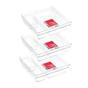 3x Boxsweden Crystal Nest Tray 3 Sections 23cm Home Storage Organiser Container