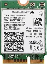 Mellisso AX211NGW WiFi 6E M.2 Key E CNVio2 Dual Band 2.4Ghz/5Ghz Wireless Network Card Accessories Kit 802.11Ac Bluetooth 5.2 Adapter, green, 500364593