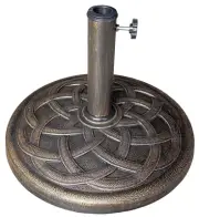 US Weight - 26lb Cast Stone Patio Umbrella Base - Durable and Weather-Resista...