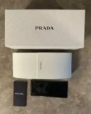 Prada White Box White Sunglasses Case CIB Cleaning Cloth