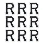 Letters R Patches Black Iron-On Letters Patch for Clothing Repair 9 Pcs
