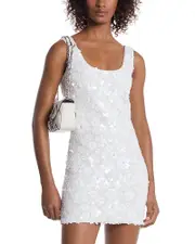 Michael Michael Kors Floral Sequin Tank Mini Dress