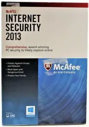 McAfee Internet Security 2013 1 PC Retail Box Disc For Windows XP 7 8
