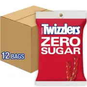 Twizzlers Zero Sugar Twists Strawberry Licorice Style Candy, 5oz Bag 12