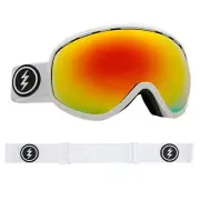 Electric Visual Masher Gloss White + BL Snowboarding Goggles (Brose/Red Chrome)