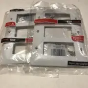 2-Pack) TayMac Unbreakable 3-Gang Wall Plate Medium Masque White 1/4" Larger