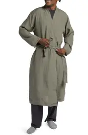 Parachute Gender Inclusive Linen Robe in Moss at Nordstrom, Size Small
