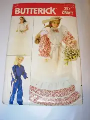 CRAFTS UNCUT BUTTERICK 257 Sewing Pattern DOLL CLOTHES WARDROBE 11 1/2"
