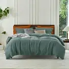 EVERLY 100% Pure Linen Duvet Cover Set Queen Size90X90Inch 3pcs (1 Duvet Cove...