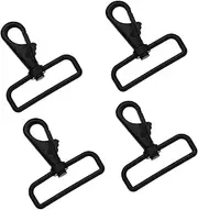 Joyzol D-Ring Swivel Lobster Claw Clasps, 4Pack Metal Swivel Snap Hook Matte Black Lanyard Clips Keychain Purse DIY Craft Jewelry Making Hardware 2inch(50mm)