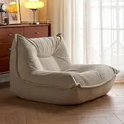Corduroy Bean Bag Chair, Lazy Sofa Chair Floor Bed Lounge Giant Bean Bag Chairs Soft Cozy Skin-Friendly for Adult Kids Living Room Bedroom (White)