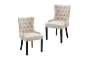HomeStar Set Of 2 Will Modern Fabric Kitchen Dining Chair - Beige
