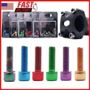 6pcs Bike Stem Bolts Titanium M5x18mm Allen Head MTB Stem Screws w/ Washer