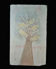 Manifest Tree of Life Wall Relief Handcarved in Egypt from Stone , Rare Antique