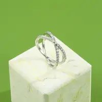 在飛比找樂天市場購物網優惠-925純銀雙圈交叉小眾設計感戒指女ins潮冷淡風高級指環個性