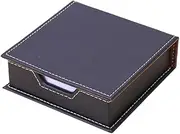FSSTUD PU Leather Sticky Note Holder Notepad Memo Paper Storage Box Mini Items Dispenser Case Desktop Name Card Holder Organizer with Lid Cover for Office Home Brown