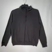 AND NOW THIS Sweatshirt Men Small Pullover 1/4-Zip Long Sleeve Stretch Dark Gray