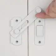 INIRET 2 Packs Barn Door Latches，3.93” x 2.75” White Stainless Steel barn gate flip Door Latch Bi-fold Door Lock,Sliding Door Antique Lock Gate Latches Wine Cabinet Closet Door Latches，White Finish