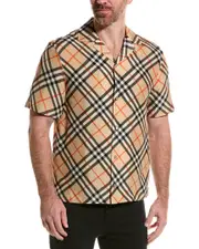 Burberry Check Oversized Silk Shirt