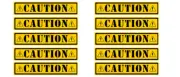 (10) Caution Sticker Decals - Warehouse Danger Warming Hard Hat 3.5" each