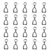 20pcs Black Bail Connector Bail Pinch Clasp Pendant Necklace