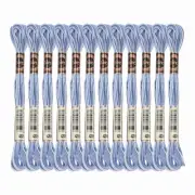 12 Skeins Embroidery Floss, Polyester Embroidery Threads Blue Purple