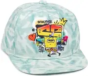 [SPONGEBOB SQUAREPANTS] Cap Kids | Boys Girls Graffiti Hip Hop Characters Blue Tie Dye Snapback Summer Hat | Movies TV Show Gifts Merchandise