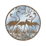 Large Lasercut Flamingos w Mirror Wall art, 60cm