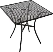 Bolero Black Steel Patterned Square Bistro Table, 70 cm Size