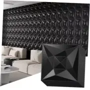 40 PCS 3D Wall Panels for Interior Wall Décor Black 11.8"*11.8" Wall Covering