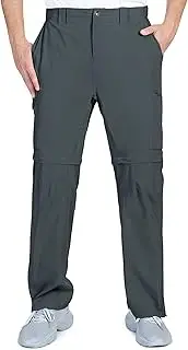 [Outdoor Ventures] Men's Zip Off Walking Trousers Lightweight Breathable Hiking Pants Quick Dry Stretch Work Cargo with Zip Pockets