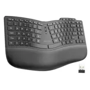Ergonomic Wireless Keyboard, Cushioned Wrist Rest, Rechargeable, USB