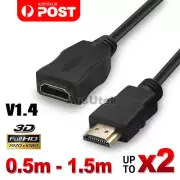HDMI Extension Cable Male to Female Lead V1.4 3D For PS4 Xbox HDTV 0.5-1.5M