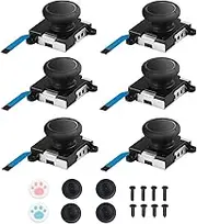 Joycon Joystick Replacement 6 Pack, Replacement Joystick Analog Thumb Stick for Switch Joy-Con Controller & Switch Lite, Left/Right Analog Joystick with Lock Buckles, Thumbstick Grips & Screws