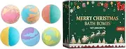 Bath Ball For Kids,6X Spa Relaxing Bath Balls - Christmas Home Spa Fizzies Bubble Bath, Organic Refreshing Bath Bubble Ball For Women & Men, Girls, Wife