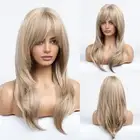 Light Blonde Wigs for Women Charming Highlight Blonde Wigs with Bangs Heat Re...