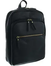 [PIERRE CARDIN] Vintage Leather Laptop Backpack in Black