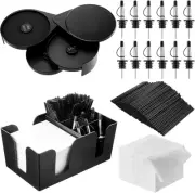 Mifoci 3 Tier Bar Glass Rimmer Bartender Tool with 12 Pcs Stainless Steel Classi