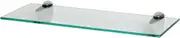 Harbour Housewares Floating Glass Bathroom Shelf - 50cm - Clear/Chrome - 1x Wall-Mounted Kitchen Bedroom Shower Room Décor Caddy Towel Storage Organiser Shelving Rack with Brackets
