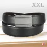 【CH-BELT 銓丞皮帶】男加長皮帶 內穿式自動扣 免打孔 男皮帶腰帶(黑XXL)