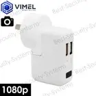 Home Indoor Security Wall Power Adapter Evidence Proof Camera Spy