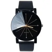 Veile Studios Couple Lover Quartz Dial Clock Pu Leather Wristwatch Watches