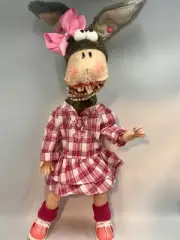 OOAK Custom Art Doll ‘FURRY’ HeeHaw Henrietta 19” Articulated Donkey Furry Girl!